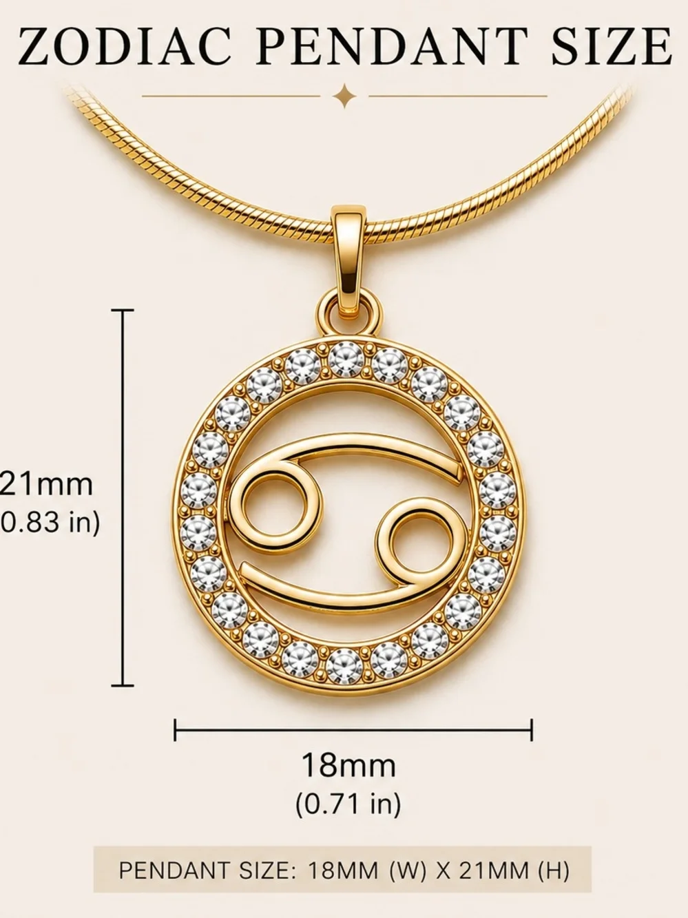 Leo Crystal Zodiac Necklace Horoscope Pendant 18KGP JULY AUGUST Birthday - Picture 4 of 4